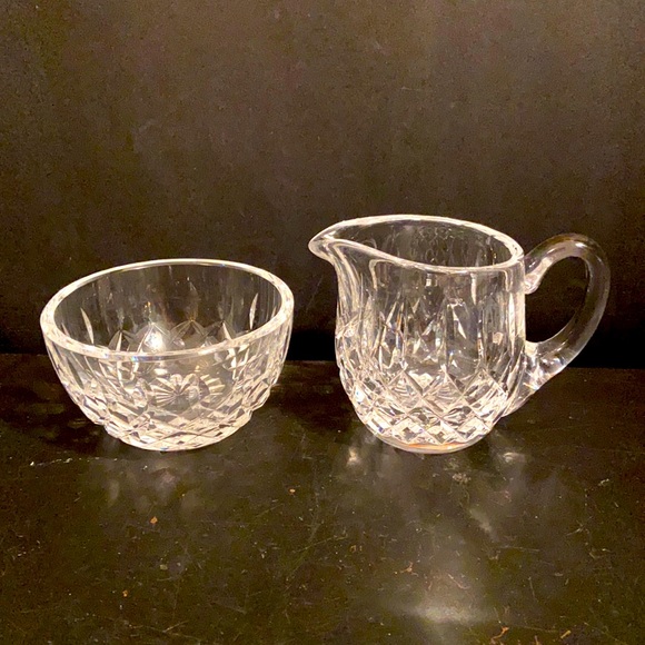 Waterford Dining Vintage Sugar Creamer Bowls Set Crystal Lismore